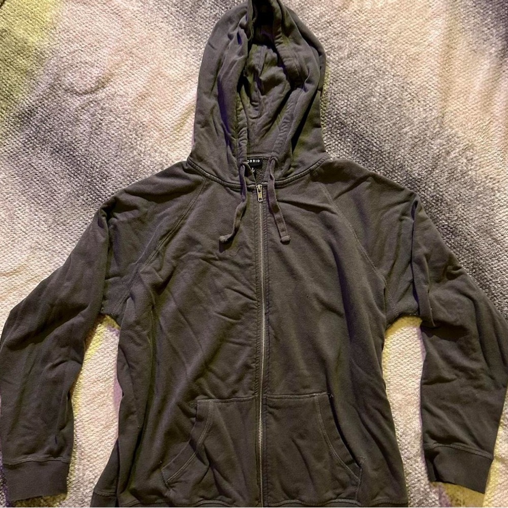 Torrid Dark Grey Zip Up Hoodie Size 2